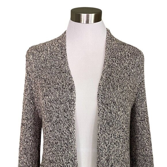 Eileen Fisher Open Front Cardigan Womens Sz MP M Petite Gray Organic Linen Wool - Picture 4 of 7